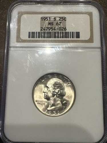 1951年 S クォーター NGC MS67