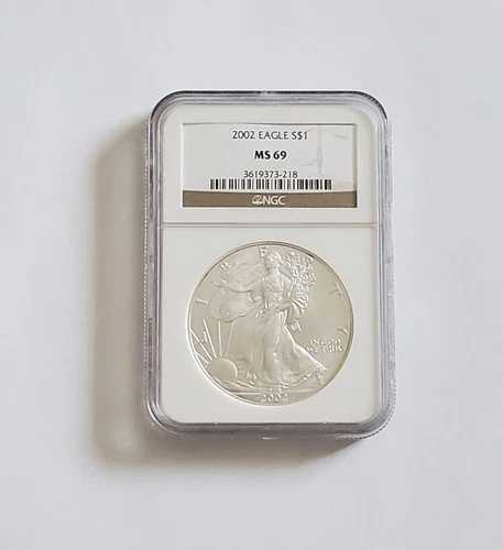 2002年 アメリカン・シルバー・イーグル * NGC MS69 1オンス 純銀 46,200円