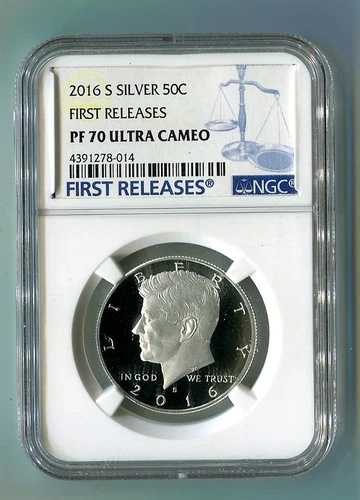 PF70 2016 S ケネディ シルバー ハーフダラー NGC グレーディング ブルー スラブ UC ファーストリリース FR