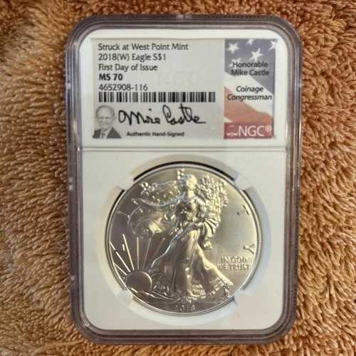 ASE 2018 W 発行初日 MS 70 NGC マイク・キャッスル直筆サイン