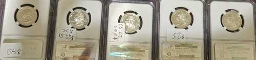 アメリカ合衆国 25 セント硬貨 - 5 枚 +2000-S PR69DCAM ペニー。