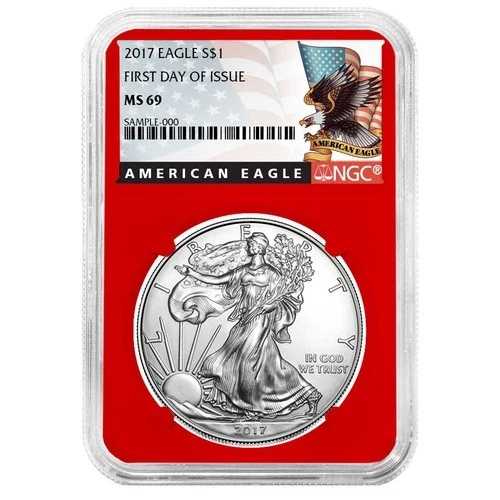 2017年 1ドル アメリカン シルバー イーグル NGC MS69 FDI ブラックラベル レッドコア|WORLD RESOURCE【QUEEN店】