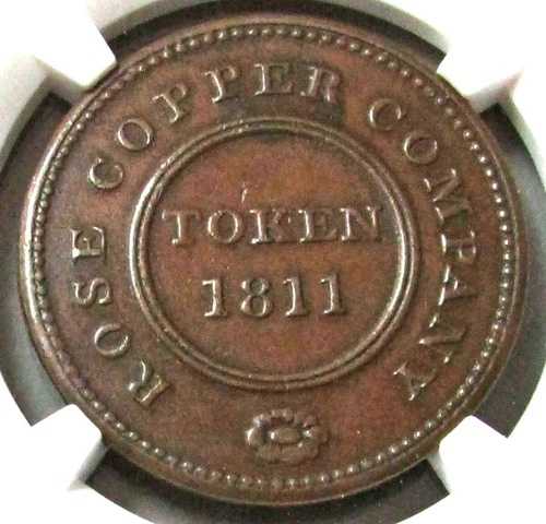 1811年 イギリス 1/2ペニー バーミンガム ローズカッパー社 NGC AU 55 BN W-262