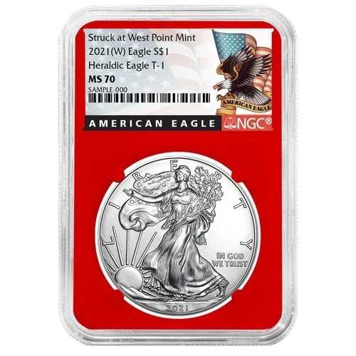 2021年 (W) $1 1オンス T-1 アメリカンシルバーイーグル NGC MS70 ブラックラベル レッドコア｜WORLD RESOURCE【QUEEN店】 46,860円