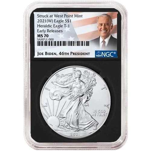 2021年 (W) $1 1オンス T-1 アメリカンシルバーイーグル NGC MS70 ER バイデンラベル レトロコア｜WORLD RESOURCE【QUEEN店】 46,860円