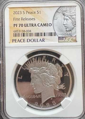 2023 S PEACE $1 NGC PF70 ULTRA CAMEO プルーフ シルバー ダラー ファースト リリース トップ ポップ!