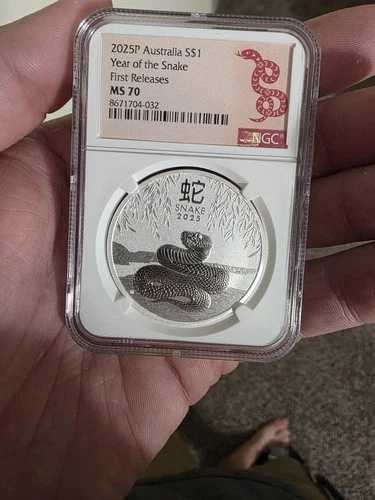 2025年 P オーストラリア 1オンス シルバー 旧暦 巳年 NGC MS70 パース初リリース