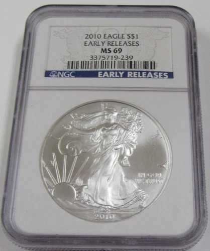 2010年 アメリカン・シルバー・イーグル NGC MS69 アーリーリリース 1オンス 純銀