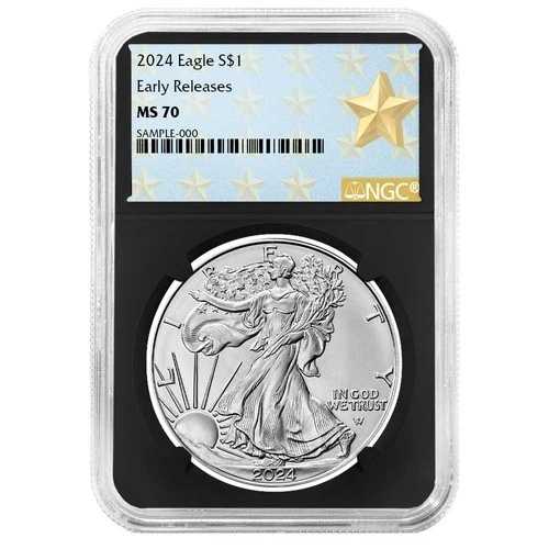 2024年 1ドル 1オンス アメリカン シルバー イーグル NGC MS70 ER ウェストポイント スターラベル レトロコア｜WORLD RESOURCE【QUEEN店】 46,860円