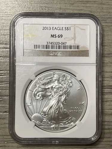 2013 ASE NGC MS69 アメリカンシルバーイーグル 1ドル .999 地金コイン