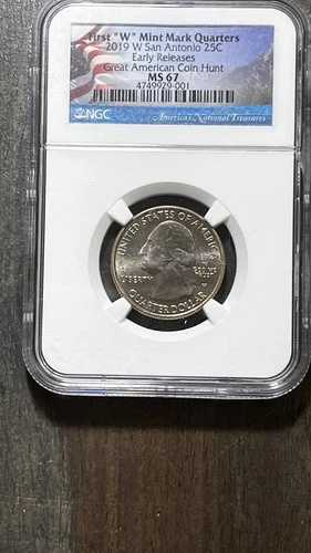 2019年「W」サンアントニオミッションズ *グレートアメリカンハント* 25セント NGC MS 67