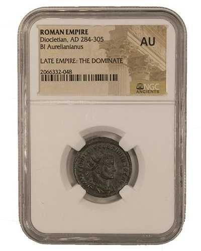 ディオクレティアヌス青銅貨 NGC AU 認定 ローマ時代 アントニニアヌス 紀元 284-305 年