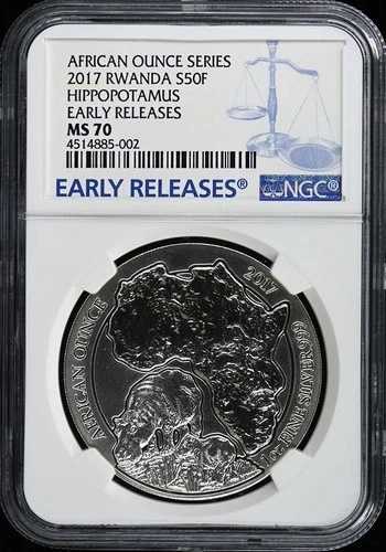 2017年 ルワンダ ヒポポタマス アーリーリリース S50F NGC MS70|WORLD RESOURCE【QUEEN店】