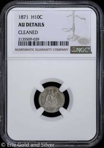 1871年 H10C シーテッド・リバティ・ハーフダイム NGC AU 詳細｜WORLD RESOURCE【QUEEN店】