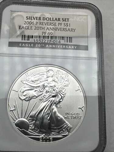 2006年 P リバースプルーフ シルバーイーグル NGC PF69 20周年記念セット ブラックラベル
