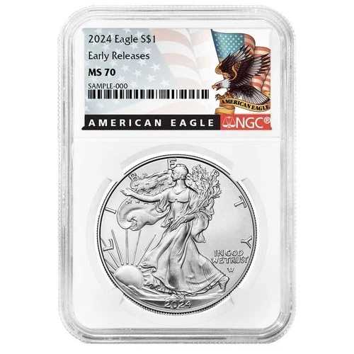 2024年 1ドル 1オンス アメリカンシルバーイーグル NGC MS70 ER ブラックラベル|WORLD RESOURCE【QUEEN店】