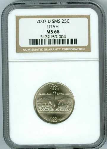 2007 D ユタ クォーター NGC MS68 SMS 2ND FINEST REGISTRY *