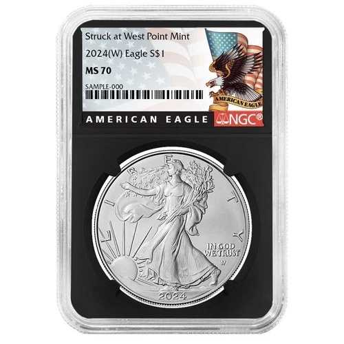 2024年 (W) $1 1オンス アメリカン シルバー イーグル NGC MS70 ブラックラベル レトロコア｜WORLD RESOURCE【QUEEN店】