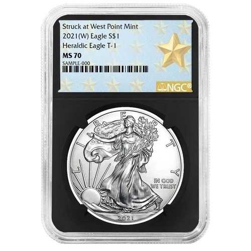2021 (W) $1 タイプ1 アメリカンシルバーイーグル NGC MS70 ウェストポイント スターラベル レトロ
