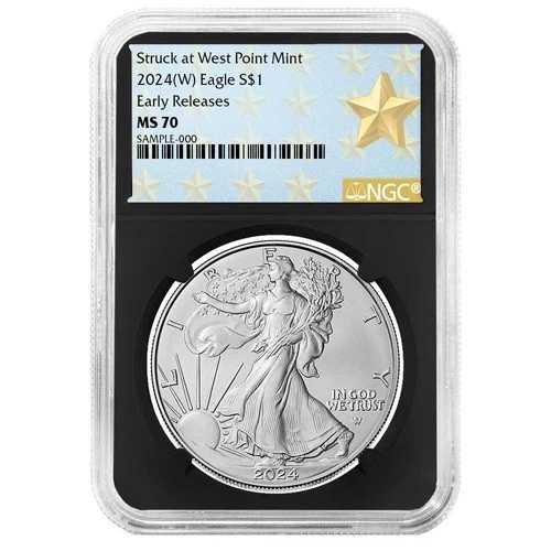 2024 (W) $1 1オンス アメリカンシルバーイーグル NGC MS70 ER ウェストポイント スターラベル レトロ｜WORLD RESOURCE【QUEEN店】