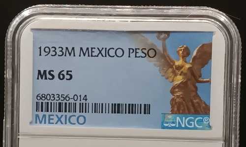 1933M メキシコペソ MS 65 ブルー NGCラベル|WORLD RESOURCE【QUEEN店】