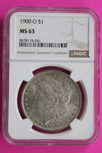 1900 O MS 63 リバティ モルガン シルバー ダラー NGC 認定 グレーディング済み 本物 848