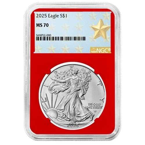 2025年 1ドル アメリカン シルバー イーグル NGC MS70 ウェストポイント スターラベル レッドコア｜WORLD RESOURCE【QUEEN店】