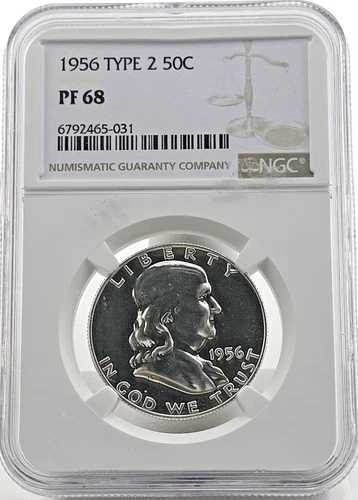1956年 タイプ2 フランクリンシルバーハーフダラー PF68 NGC｜WORLD RESOURCE【QUEEN店】