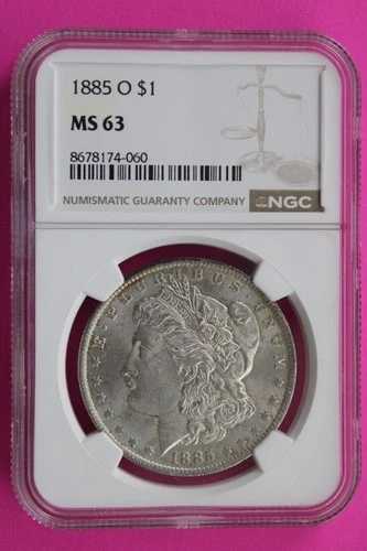 1885 O MS 63 リバティ モルガン シルバー ダラー NGC 認定 鑑定済み 本物 797