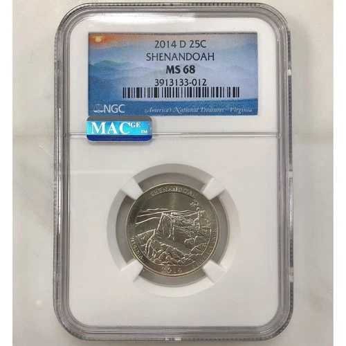 2014 D シェナンドー クォーター NGC MS68 ***Rev. Tye's Coin Stache*** #3012125