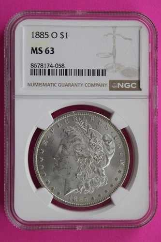 1885 O MS 63 リバティ・モーガン銀貨 NGC認定 鑑定済み 本物 794