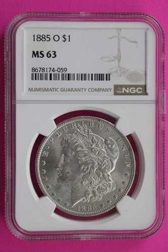 1885 O MS 63 リバティ モルガン シルバー ダラー NGC 認定 鑑定済み 本物 795