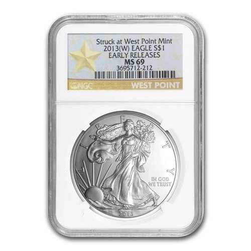 2013 (W) シルバーイーグル MS-69 NGC (ER、ウェストポイントスターラベル)|WORLD RESOURCE【QUEEN店】