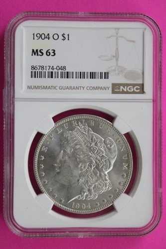 1904 O MS 63 リバティ・モーガン銀貨 NGC認定 鑑定済み 本物 862 46,200円