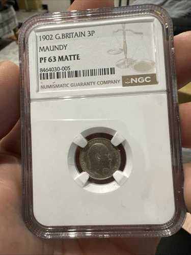 1902年 マウンディ 3D マットプルーフ エドワード7世 NGC PF63 マット