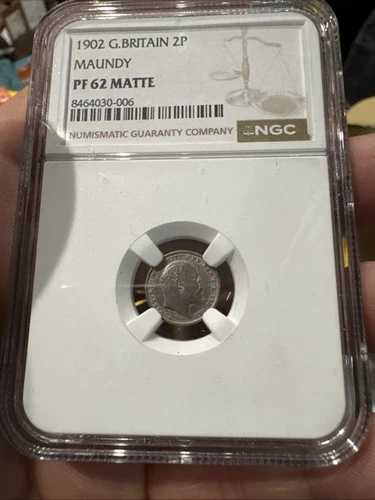 1902年 エドワード7世 聖別2ペンス硬貨 マットプルーフ NGC PF62 マット