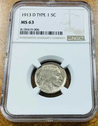 1913-D タイプ1 バッファローニッケル NGC MS 63|WORLD RESOURCE【QUEEN店】