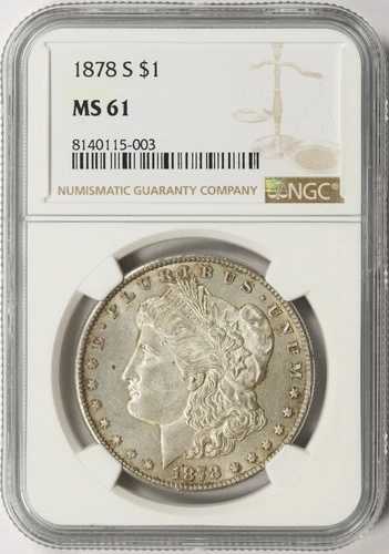 1878-S 1ドル モルガン・ダラー NGC MS61