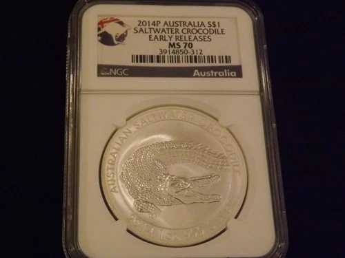 2014-P ソルトウォータークロコダイル アーリーリリース NGC MS 70