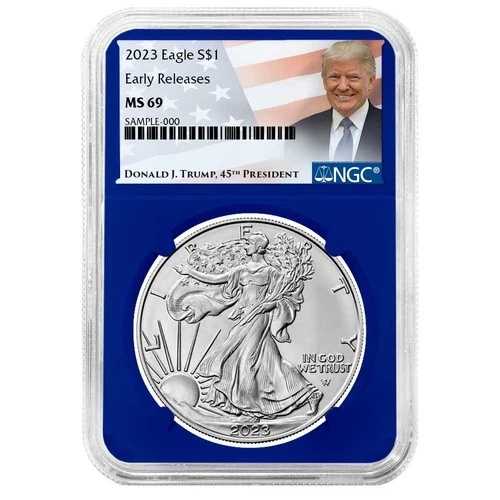 2023年 (W) $1 1オンス アメリカンシルバーイーグル NGC MS69 ウェスト