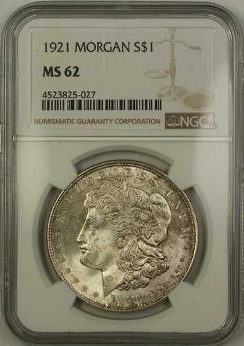1921年 モルガン シルバー ダラー 1ドル コイン NGC MS-62 ライトトーン (15ポンド)｜WORLD RESOURCE【QUEEN店】