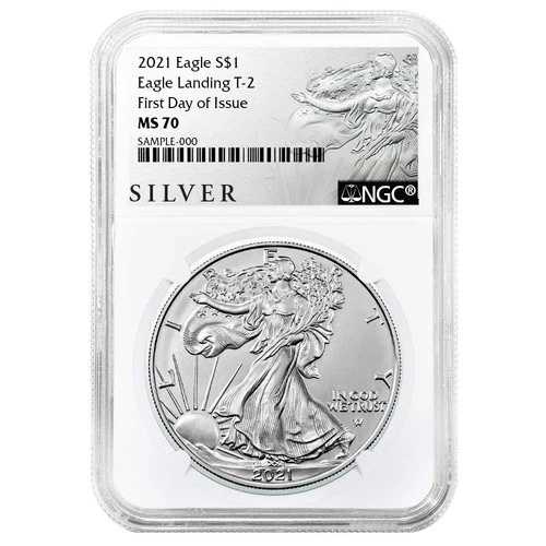 2021年 1ドル 1オンス T-2 アメリカンシルバーイーグル NGC MS70 FDI ALSラベル