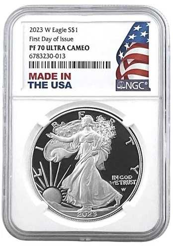 2023年 W シルバー イーグル プルーフ NGC PF70 UC 初日発行 ホワイトコア アメリカ製