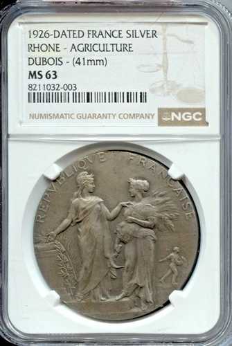 フランス 銀貨 - 1926年 - ローヌ地方農業 - デュボア - NGC MS 63 -EC 8209