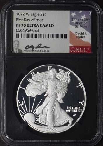 2022-W アメリカン シルバー イーグル - NGC PF70UC FDOI ライダー ブラック コア ?COINGIANTS?