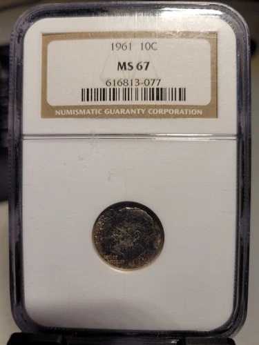 1961年 ルーズベルト ダイム NGC MS67