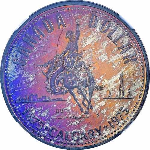 C070 カナダ 1975年 カルガリー100周年記念 銀貨 KM-97 NGC SP67 (トーンあり) 46,860円