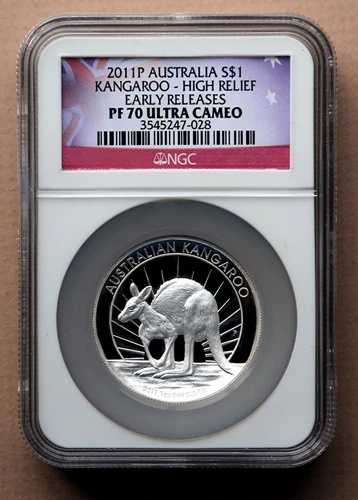 2011年 P オーストラリア カンガルー 1オンス シルバー ハイレリーフ プルーフ NGC PF70 ER-送料無料|WORLD RESOURCE【QUEEN店】
