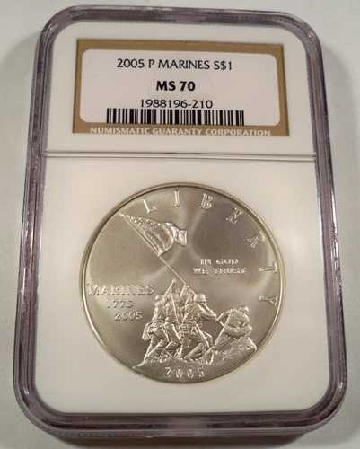 2005-P NGC MS70 シルバードル 海兵隊記念 1775 - 2005 MS 70 S$1