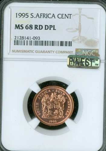 1996年 南アフリカ 5セント NGC MS68 DPL MAC 最高級 スポットレス 4,827枚鋳造。